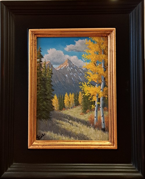 Fall In The Rockies 7x5 $190 at Hunter Wolff Gallery